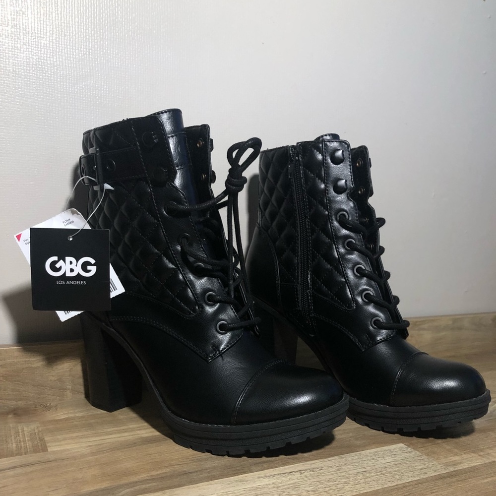 7.5 GBG Black Heeled Boots
